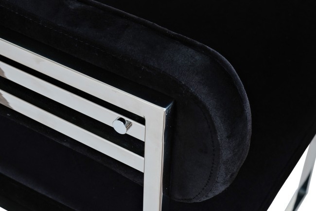 Стул велюр черный/хром 60*55*73см (TT-00007392) Стул велюр черный/хром 60*55*73см (TT-00007392)