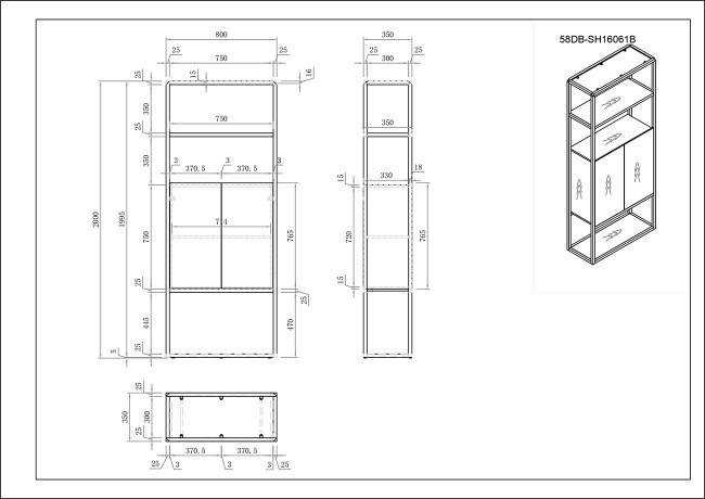 Стеллаж Space тип B 80*35*200см (TT-00002086) Стеллаж Space тип B 80*35*200см (TT-00002086)