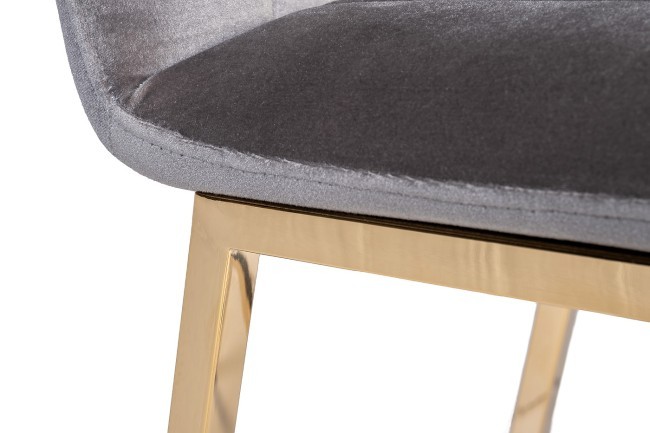 Стул барный велюр серый 42*53*88см (TT-00006428)