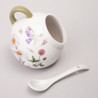 Солонка с ложкой agness "flower story" 9,5*10 см 170 мл Agness (358-2183)