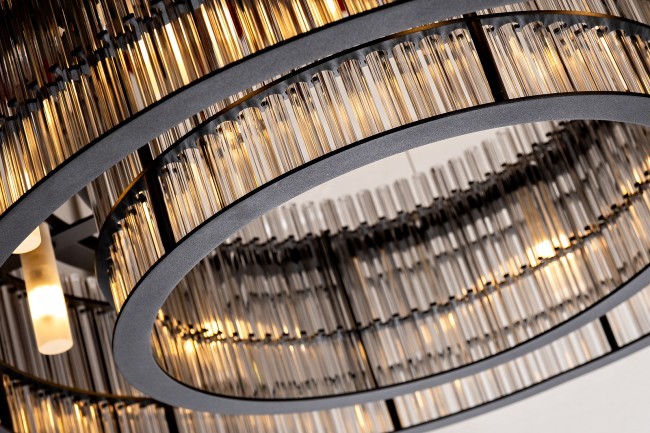 Люстра подвесная чёрный/стекло прозрач. d70*h150см (TT-00013039)