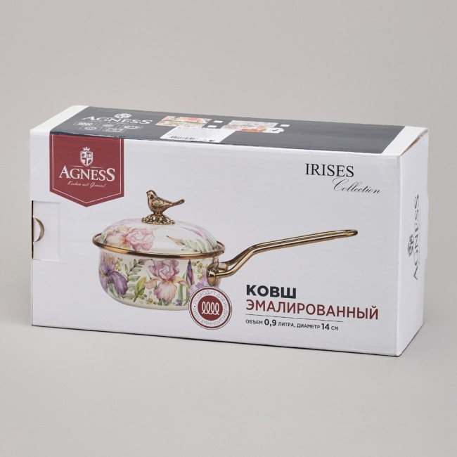 Ковш agness эмалированный, серия фландрия, 14см / 0,9л Agness (950-590) Ковш agness эмалированный, серия фландрия, 14см / 0,9л Agness (950-590)