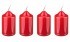 Набор свечей из 4 шт. 8*4 см. красный лакированный Adpal (348-448)