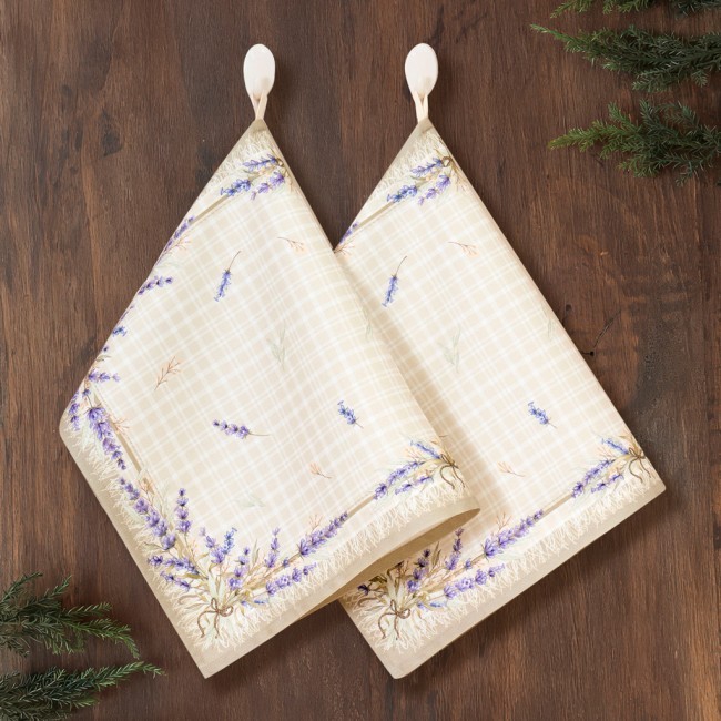 Набор полотенец из 2-х шт "душа прованса",40х60см, 100% хлопок,твил,клетка Lefard (850-735-64)