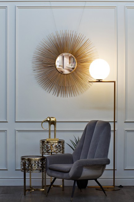 Стол журнальный стекло коричн./золото d35*50см (TT-00000173) Стол журнальный стекло коричн./золото d35*50см (TT-00000173)