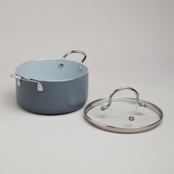 Кастрюля agness с антип. покр.  и стекл. крышкой 1350 мл, 16*8 см Agness (906-263)