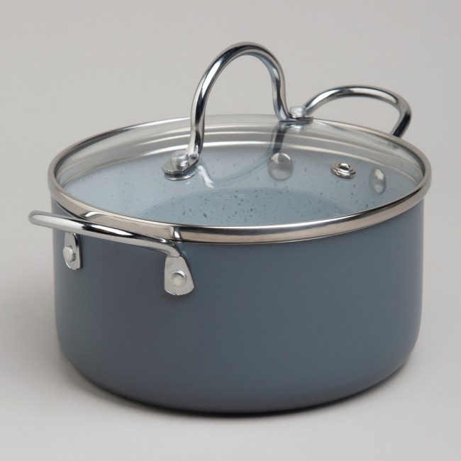 Кастрюля agness с антип. покр.  и стекл. крышкой 1350 мл, 16*8 см Agness (906-263)