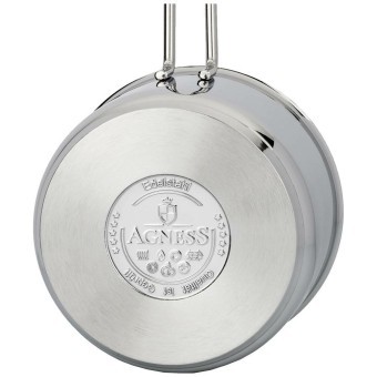 Ковш agness монблан 12х8 см, 1 л, нерж сталь индукционное дно Agness (936-114)