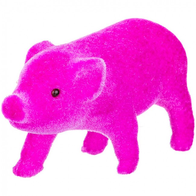 Фигурка декоративная  "бархатная свинка" 9*3 см цвет:фуксия высота=5 см Lefard (866-100)