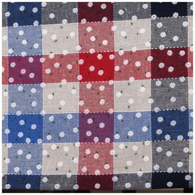 Скатерть "индиго" ,140х180см,100% хлопок,синий+клетка, Lefard (850-883-2)