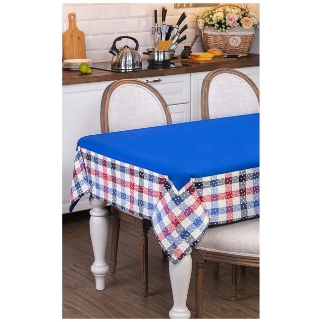 Скатерть "индиго" ,140х180см,100% хлопок,синий+клетка, Lefard (850-883-2)