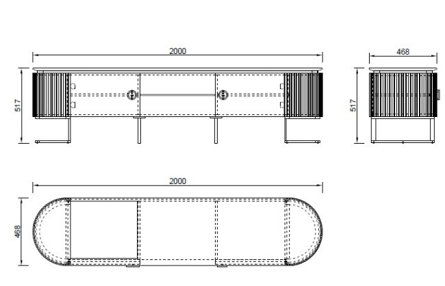 Тумба под TV LUCIANO 200*47*52см (TT-00010380)