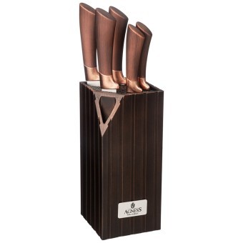 Набор ножей agness на пластиковой подставке, 6 предметов Agness (911-486) Набор ножей agness на пластиковой подставке, 6 предметов Agness (911-486)