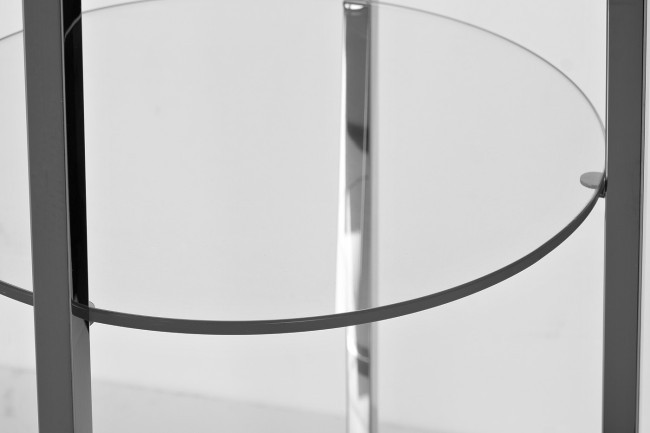 Стеллаж прозр.стекло/хром 53*53*183см (TT-00013133)