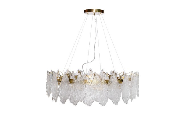 Люстра подвесная золото, стекло прозр. d80 (TT-00013751) Люстра подвесная золото, стекло прозр. d80 (TT-00013751)