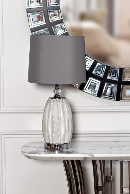 Лампа настольная плафон светло-серый d30*62см (2) (TT-00000895)