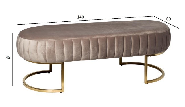 Банкетка велюр серо-беж, метал.основ.135*54*45см (TT-00000997) Банкетка велюр серо-беж, метал.основ.135*54*45см (TT-00000997)