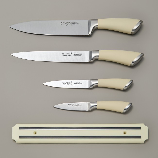 Набор ножей agness 5 пр.с магнитным держателем и ручкой из нерж.стали Agness (911-047) Набор ножей agness 5 пр.с магнитным держателем и ручкой из нерж.стали Agness (911-047)