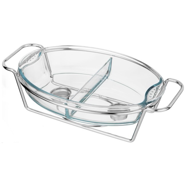 Мармит agness  овальный 2 отсека silver 2,6l Agness (781-512)