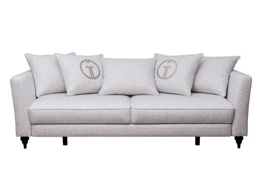 Диван Sorrento(K) 230M трехм.раск c кантом,рогожка св.беж Santo1902-SECRU+Nev83 230*101*86 (TT-00012904)