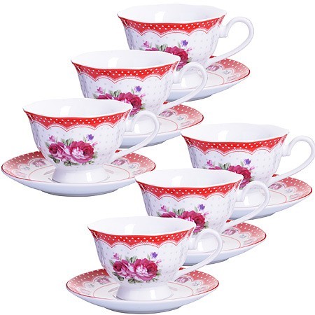 Чайный сервиз 12пр 150мл ЦВЕТЫ LR (25917) Чайный сервиз 12пр 150мл ЦВЕТЫ LR (25917)