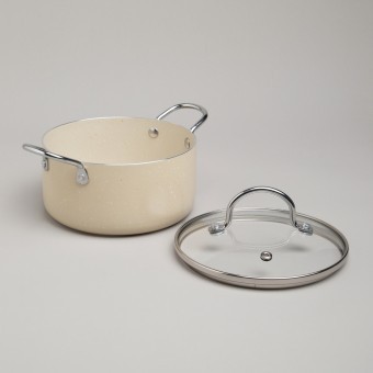 Кастрюля agness с антип. покр.  и стекл. крышкой 1350 мл, 16*8 см Agness (906-261)