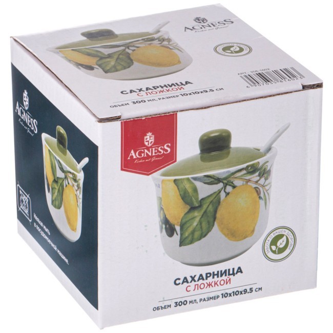Сахарница с ложкой agness "лемон три" 10*9,5 см 300 мл Agness (358-1602) Сахарница с ложкой agness "лемон три" 10*9,5 см 300 мл Agness (358-1602)