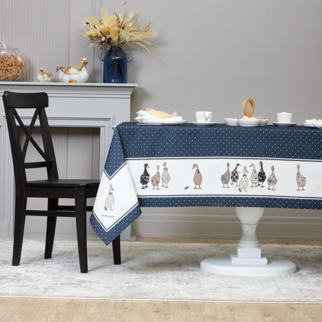 Скатерть "family farm" 160х220см ,синий, 100% хлопок,твил пропитка Lefard (850-742-21)