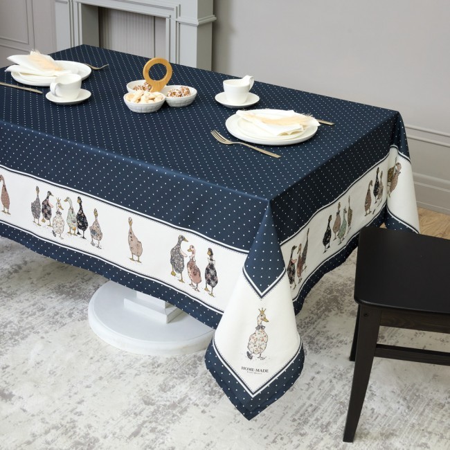 Скатерть "family farm" 160х220см ,синий, 100% хлопок,твил пропитка Lefard (850-742-21)