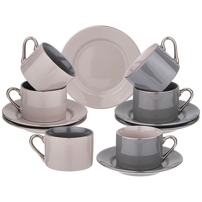 Чайный набор lefard "break time" на 6 пер. 12 пр. 180 мл серый Lefard (86-2279)