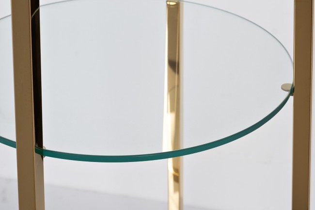 Стеллаж прозр.стекло/золото 53*53*183см (TT-00013134)