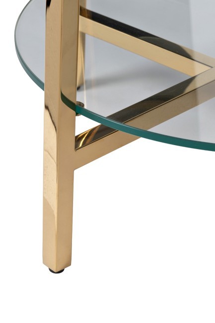 Стеллаж прозр.стекло/золото 53*53*183см (TT-00013134)