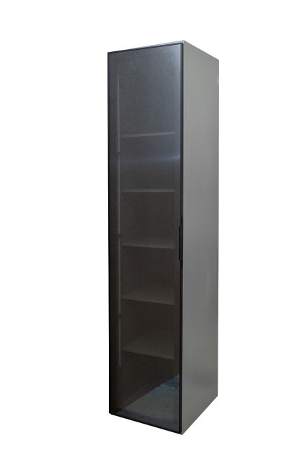 GD-10014-6 Шкаф Alto пенал c полками,цвет серый Кобальт, дверце стекло(тонир) 50*57*228.5см (TT-00014653)