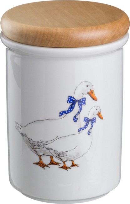Банка для пищевых продуктов "гуси" диаметр=10 см. высота=14,5 см. DUBI (606-518) Банка для пищевых продуктов "гуси" диаметр=10 см. высота=14,5 см. DUBI (606-518)