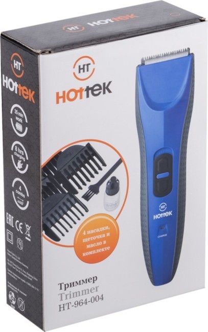Триммер для волос и бороды hottek ht-964-004, цвет синий HOTTEK (964-004)