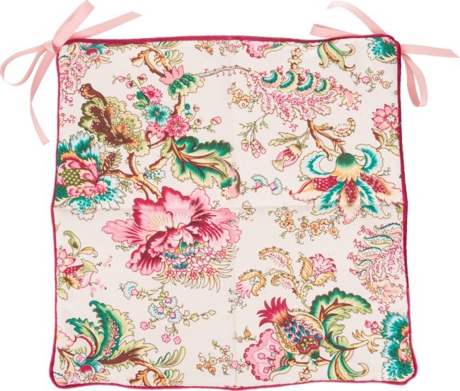 Сидушка на стул 40*40 см, "райский сад", х/б/п/э 50/50% белый/бирюза SANTALINO (850-832-5) Сидушка на стул 40*40 см, "райский сад", х/б/п/э 50/50% белый/бирюза SANTALINO (850-832-5)