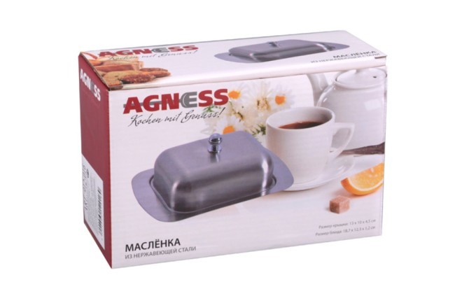 Масленка agness с металл. крышкой 19*12*7 см Agness (912-016)