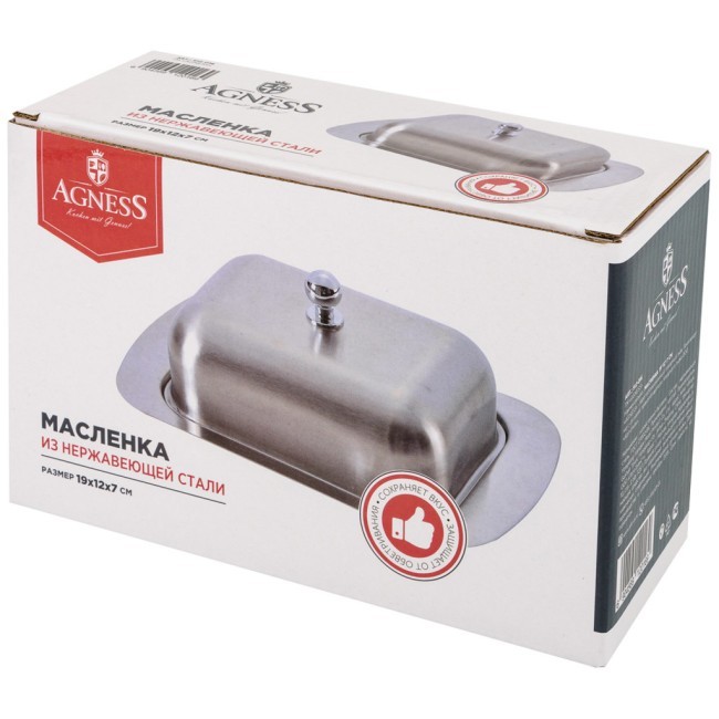 Масленка agness с металл. крышкой 19*12*7 см Agness (912-016)