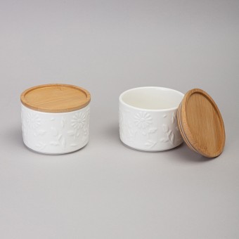 Набор банок lefard "flowers story" с дерев. крышкой 2 шт. 9*6,5 см 225 мл Lefard (474-245)