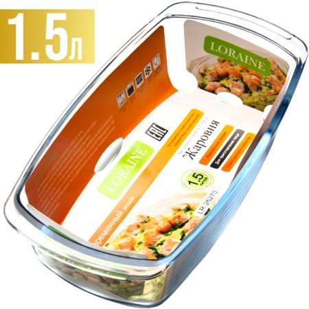 Жаровня стекло высокая 1,5л 27х14х7см LR (26270)