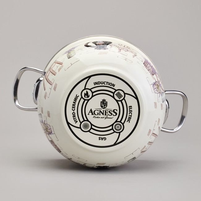 Кастрюля agness эмалированная со стеклянной крышкой серия "lavender cats", 3,8 л диа. 22см Agness (943-078) Кастрюля agness эмалированная со стеклянной крышкой серия "lavender cats", 3,8 л диа. 22см Agness (943-078)