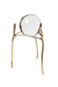 Шар декоративный стеклянный на подставке d20см, цвет золото (TT-00008794)