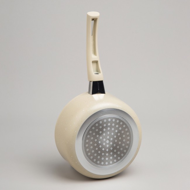 Ковшик agness антип. покр. ручка soft touch  и стекл. крышкой 1000 мл 14*7 см Agness (906-259)