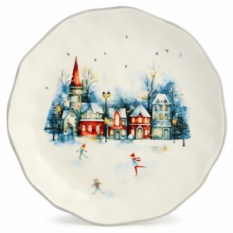Тарелка закусочная agness "с новым годом!" 23*3,5 см Agness (358-2335) Тарелка закусочная agness "с новым годом!" 23*3,5 см Agness (358-2335)