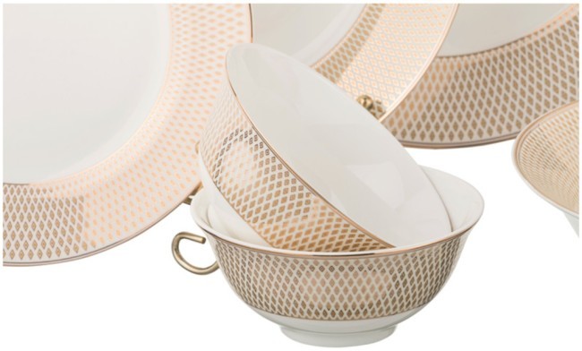 Столовый сервиз lefard "radial gold" на 6 пер. 23 пр. Lefard (760-416)