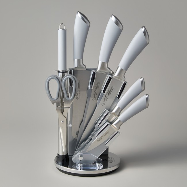 Набор ножей agness нжс на пластиковой вращающейся подставке 8 пр. Agness (911-499)