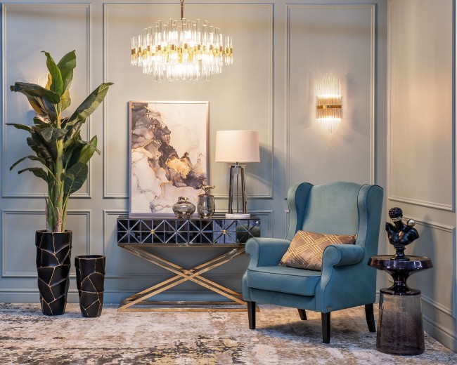 Люстра Serena прозр.стекло/золото d80см h65см (TT-00002206)