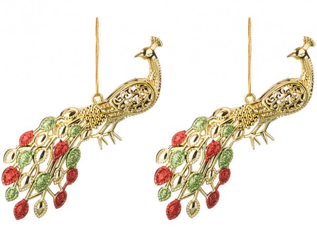 Декоративное изделие:набор павлинов из 2 шт. высота=15 см цвет: золото Lefard (858-085)