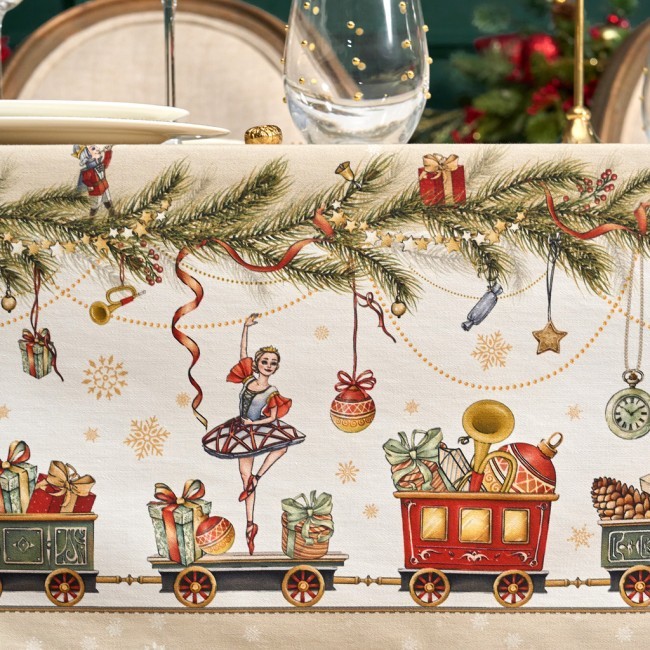 Скатерть "щелкунчик" 140х300см бежевый ,100%хлопок ,твил Lefard (850-757-22)