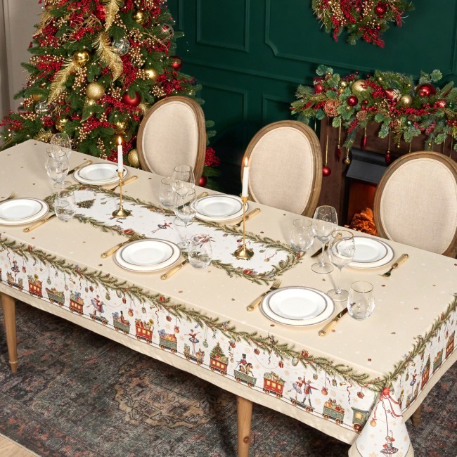 Скатерть "щелкунчик" 140х300см бежевый ,100%хлопок ,твил Lefard (850-757-22)